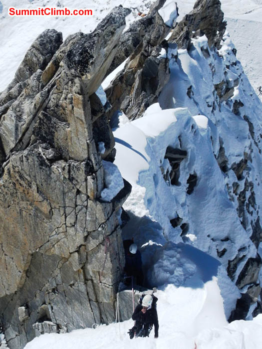 Maggie climbs above the White Tower. Mark van 't Hof Photo.