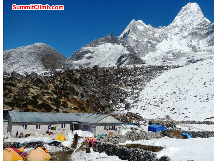 Mingbo lodge, at the base of Ama Dablam. Mark van 't Hof Photo.