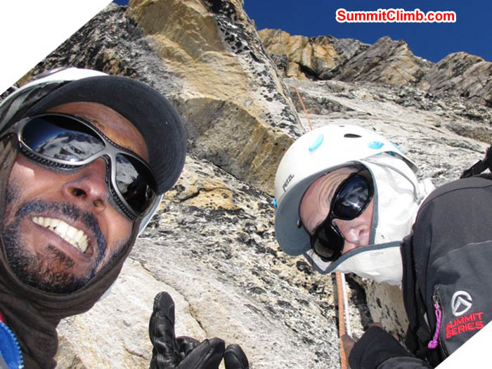 Saz and Maggie awaiting their turn in the Yellow Tower. Sarabjit Bhooee Photo.