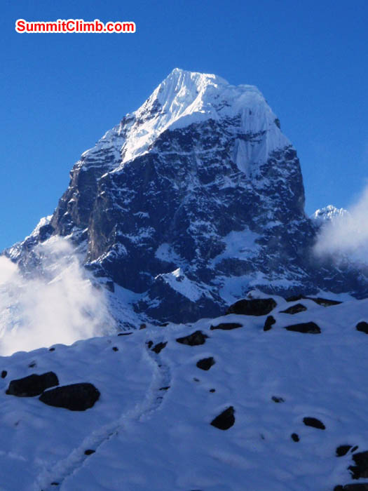 Tawoche seen from Ama Dablam basecamp. Photo James Barritt.
