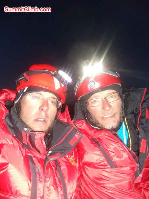 Marc Biner and Daniel Biner on the Summit. Photo Daniel Biner.
