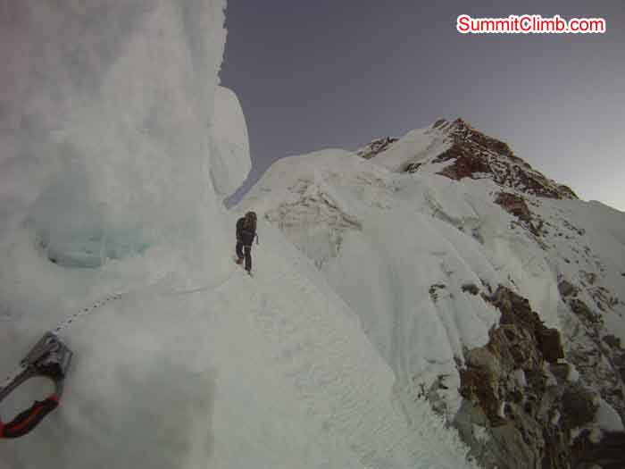 Climbing in the infamous Mushroom Ridge. Photo Daniel Biner 