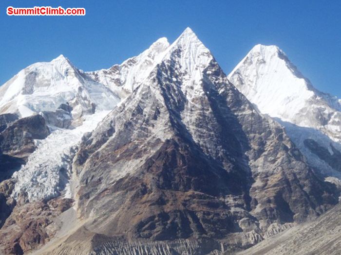 Peaks known locally as Tirputi Himal, seen from Kare Village. photo by Michael Moritz.