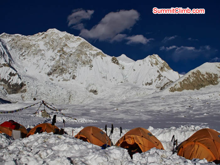 Base camp at Baruntse on a sunny day. Felix Berg Photo Base camp at Baruntse on a sunny day. Felix Berg Photo