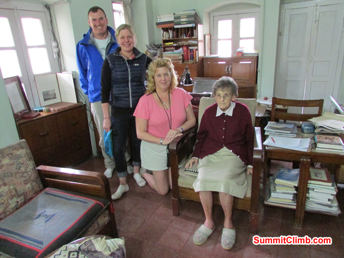 Ms Elizabeth Hawley She is known as the 'Himalayan Record-keeper. Along with Scott Patch (Leader), Holly Budge (Assistant Leader) and Naomi Wadsworth. Photo Murari K. Sharma