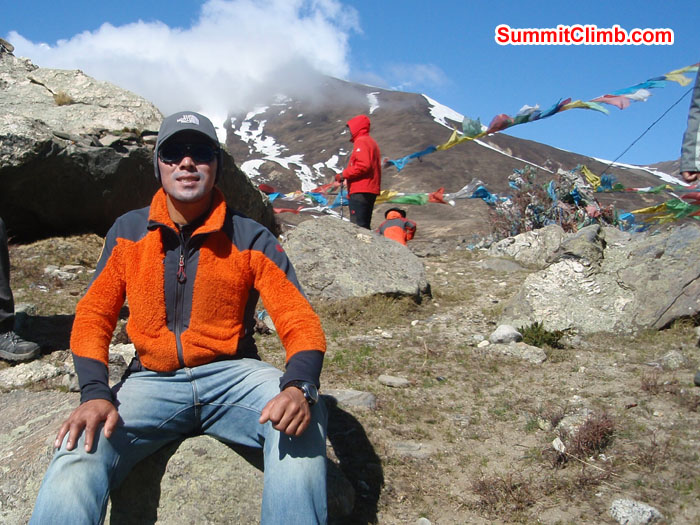 Tenji Sherpa posing at Nylam. Photo Christina Kristensen