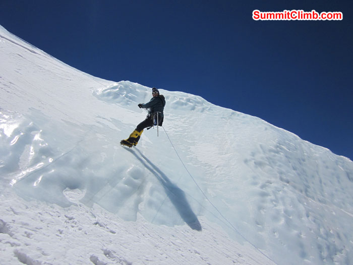 John doing Ice training in Base camp. Photo John & Debbie