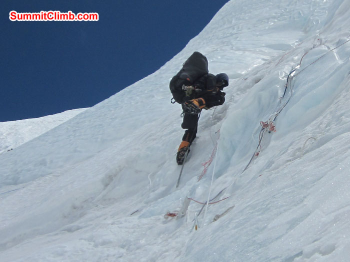Near to Overhang between Camp 2 and Camp 1. Photo John and Debbie.