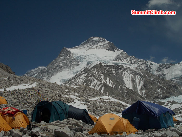 Wonder full day in ABC with the view of Cho Oyu Mountain. Photo Wayne Herrick