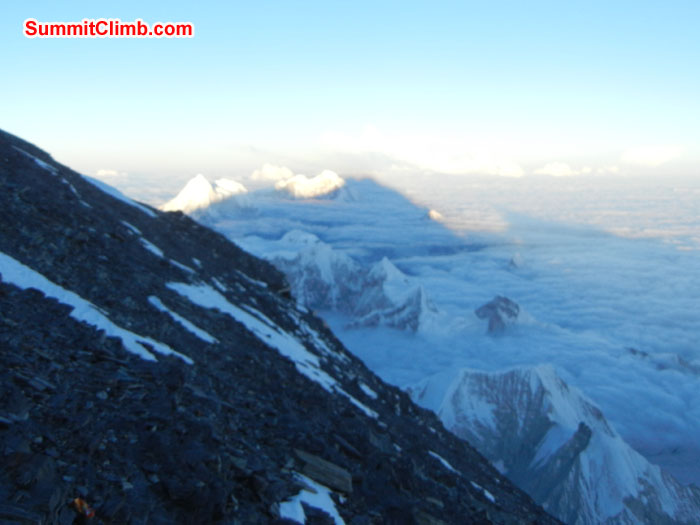 Sunsetting at camp 3. Photo by Scott Patch