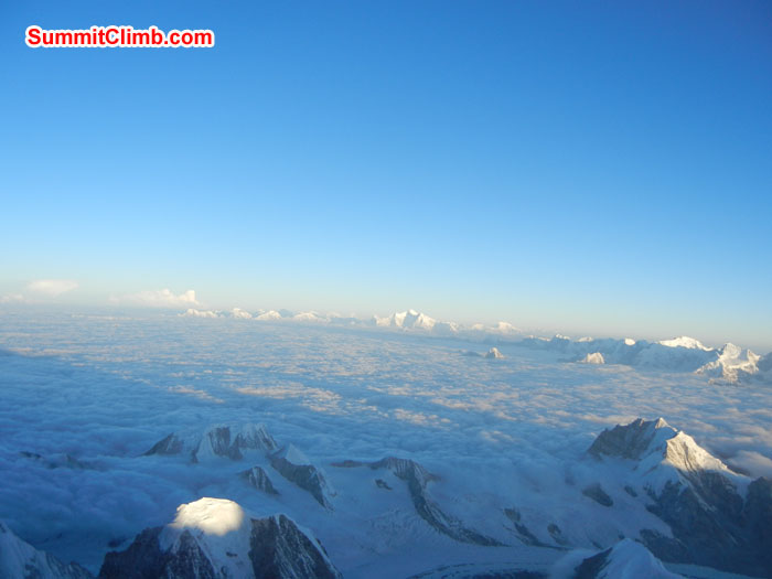 View at sunrise during summit push. Photo Scott Patch