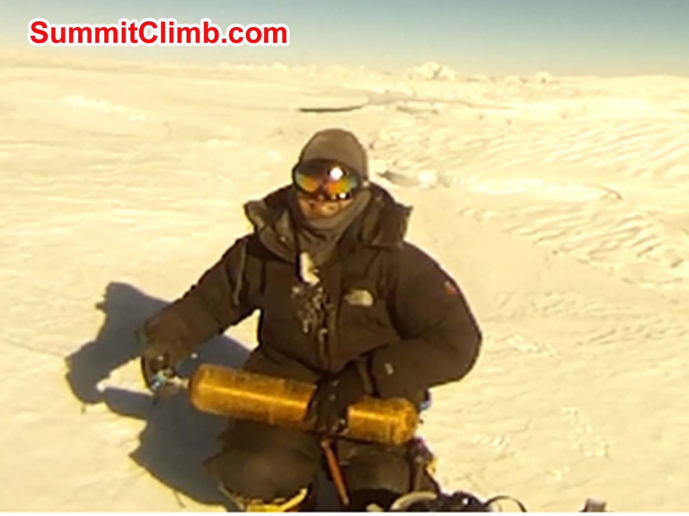 Anders on the summit of Cho Oyu. Photo Anders