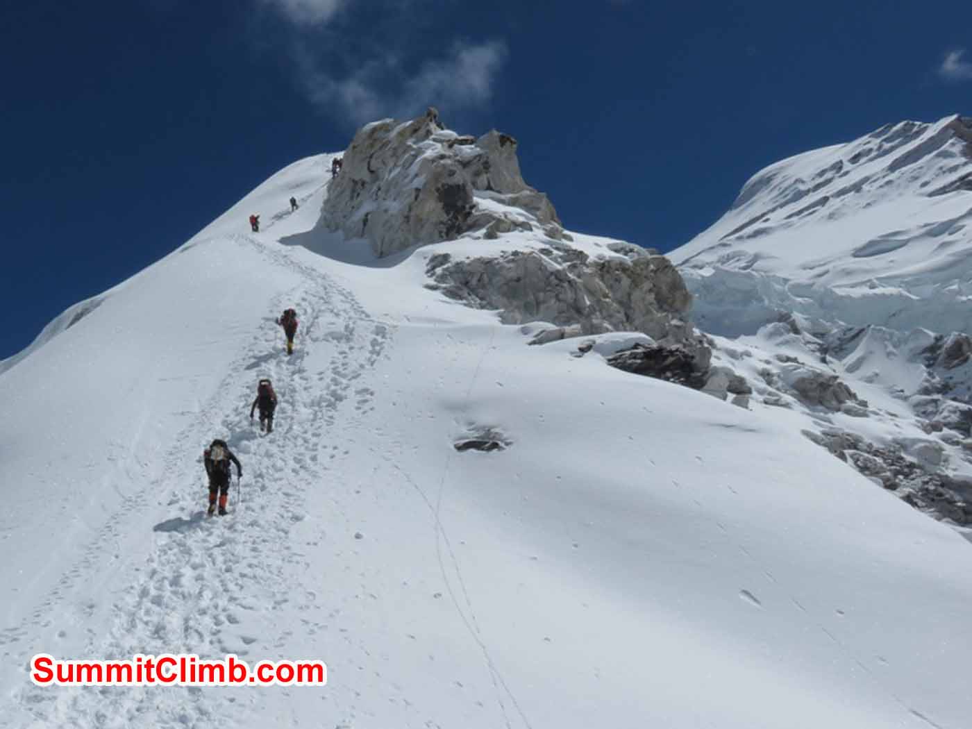 Steve Janke and Troy Bacon climbing to Camp 1.5 by Kaley Erickson