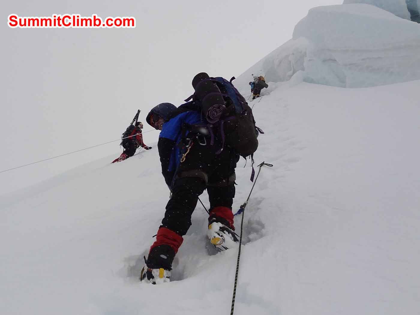 Erste Schluesselstelle - Der Eisfall. Foto by Uwe Werner