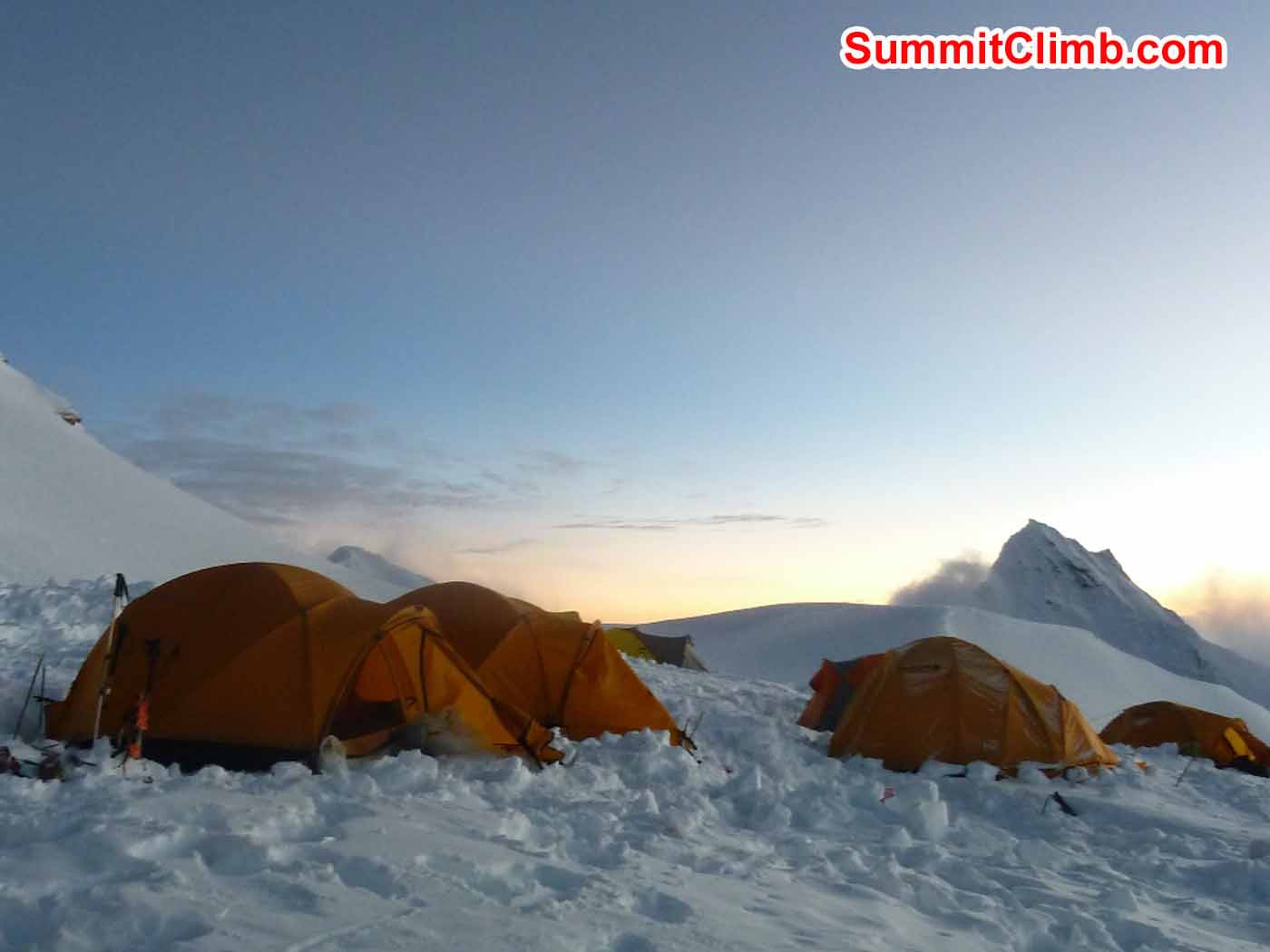 Camp 2 at sunset. Marina Cortes Photo