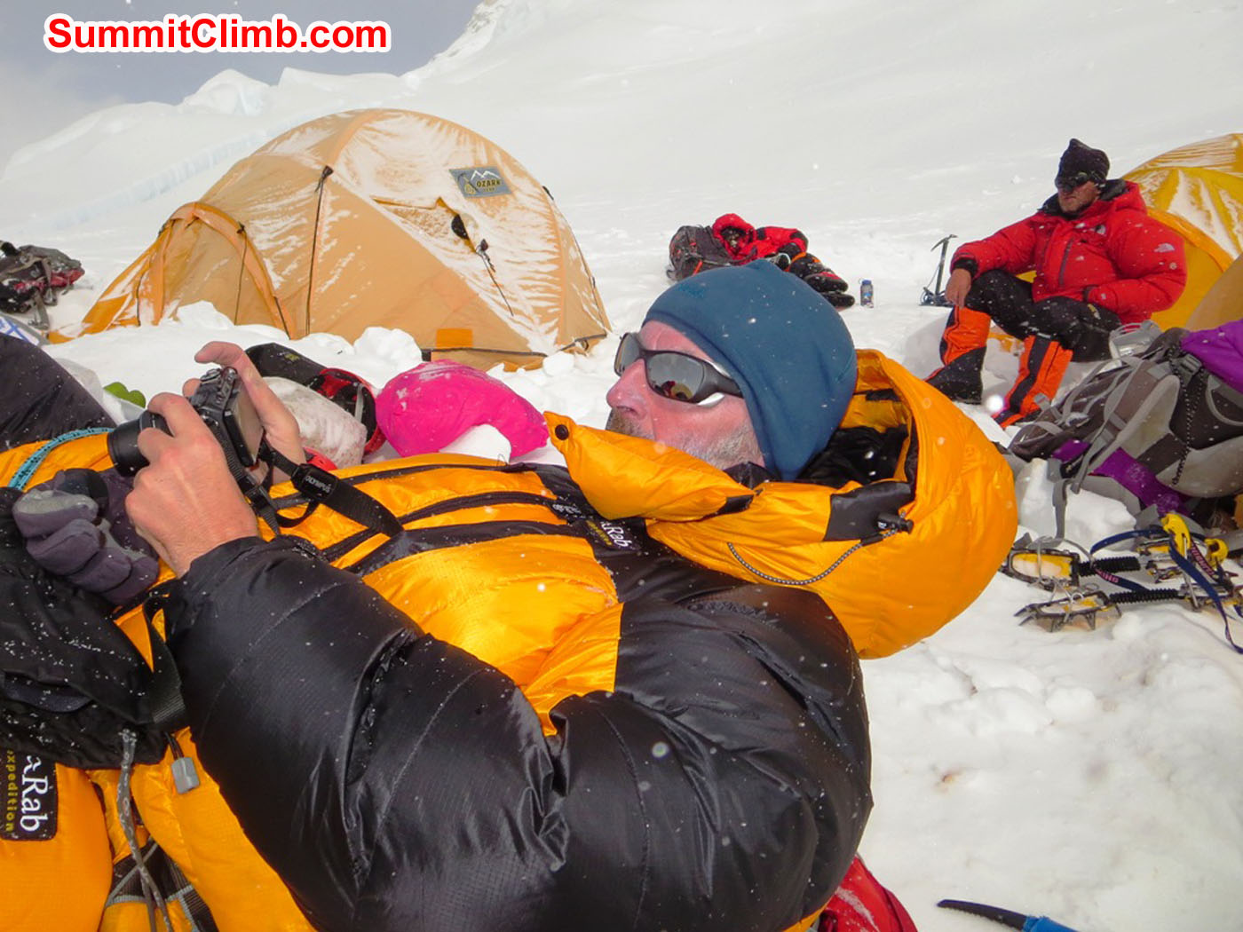 Allen Barclay rests in C2 while Troy Bacon looks on. Andre Aaldering photo