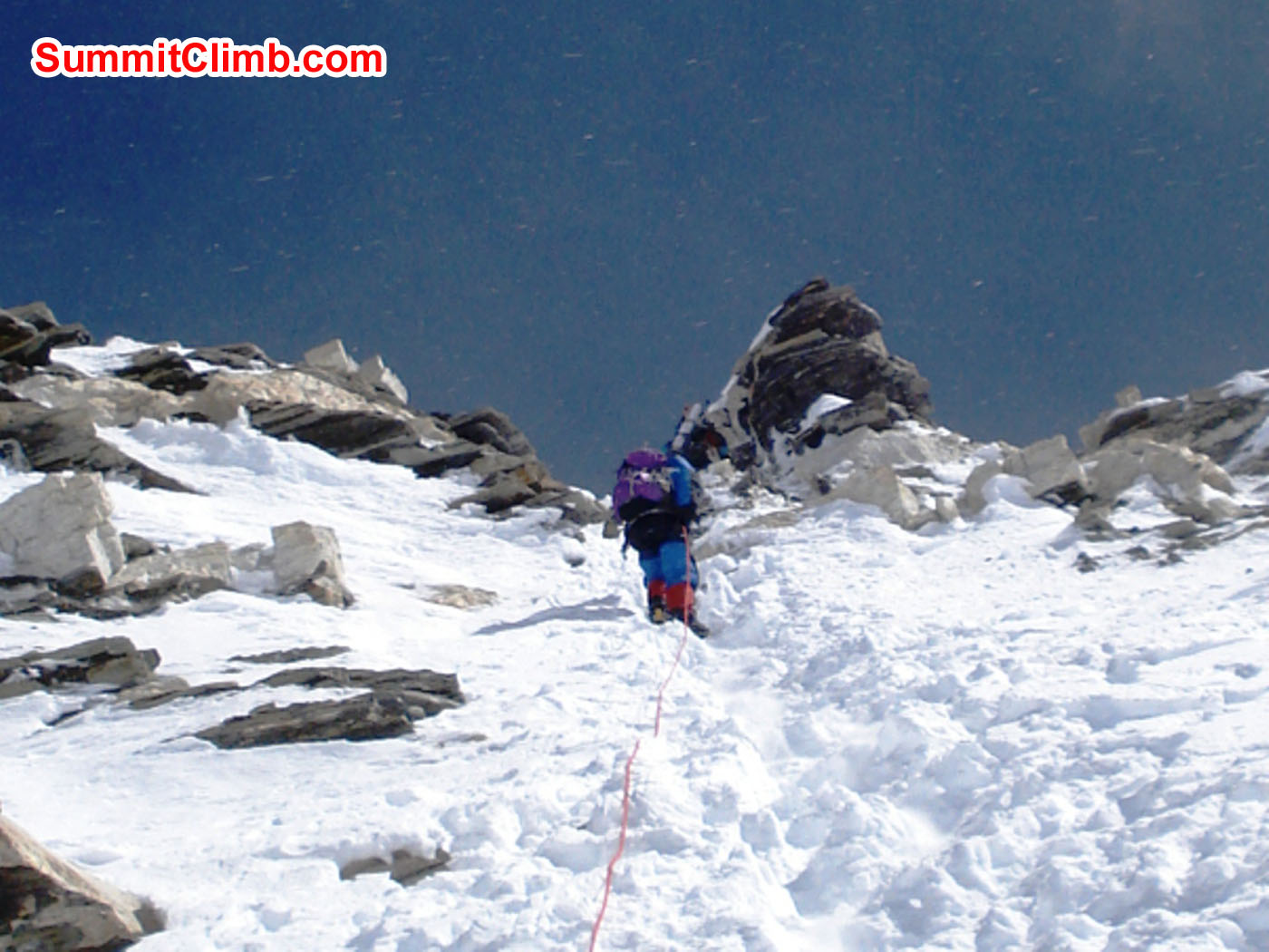 Descending down the rock band. Glenn Nyberg Photo