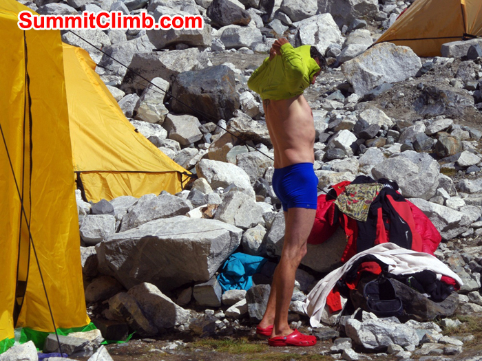 After hot shower. Photo Detlef Buckwitz