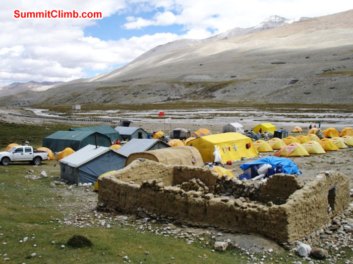 Basecamp at 4900 metres, 16,000 feet. Photo by James Grieve