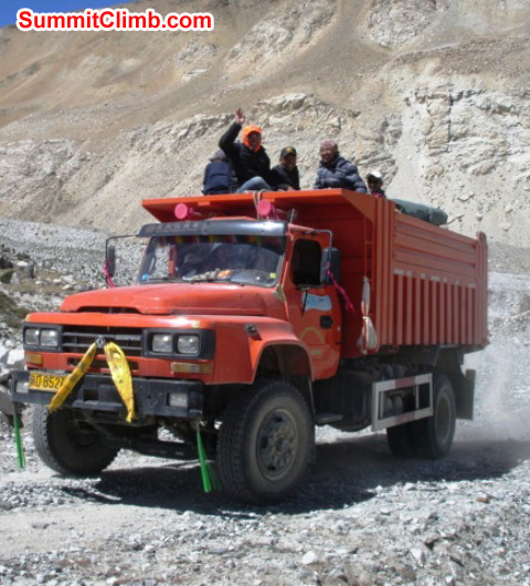 Massive Japanese cargo truck roars past. James Grieve Photo