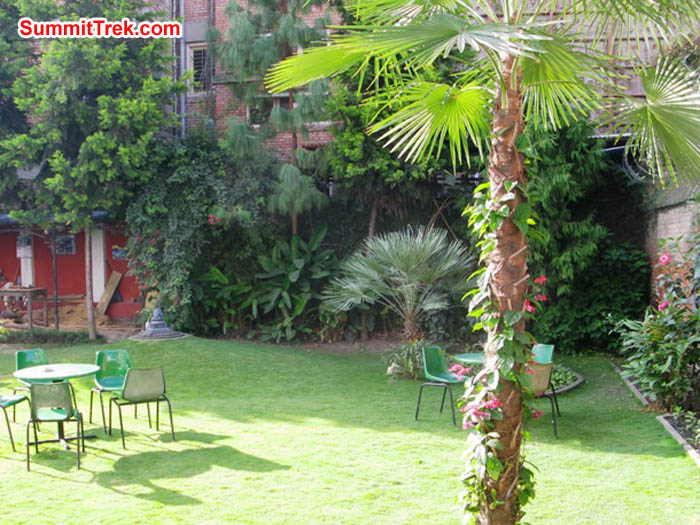 Garden in the Shakti Hotel, Kathmandu. Photo by Keith Bailey