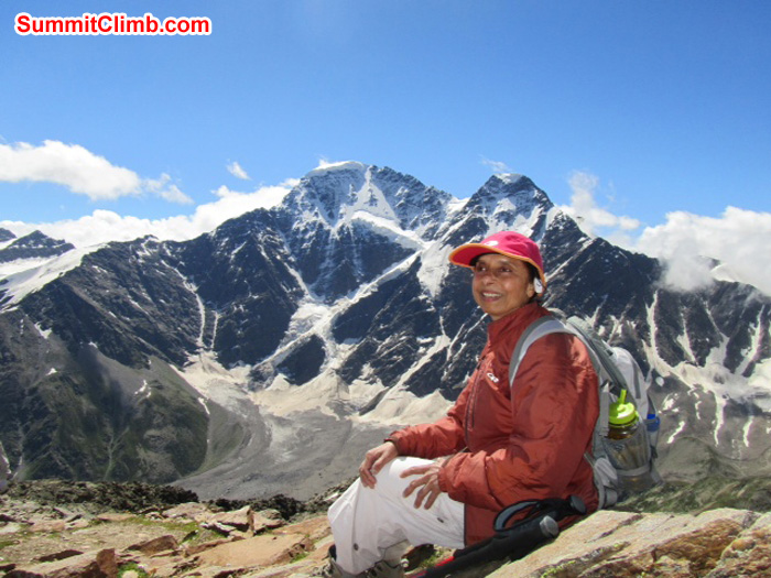 Ms. Pramila Kumari resting behind beautiful mountain. Ms. Pramila Kumari resting behind beautiful mountain.