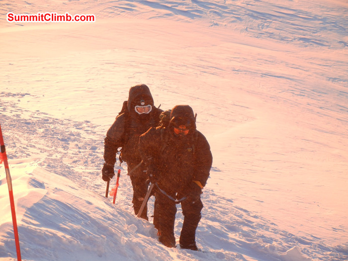 Terry and Andrea approaching summit on 2nd attempt