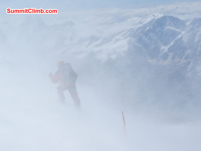 Jan on way down after aborted 1st summit attempt. 5200 meters