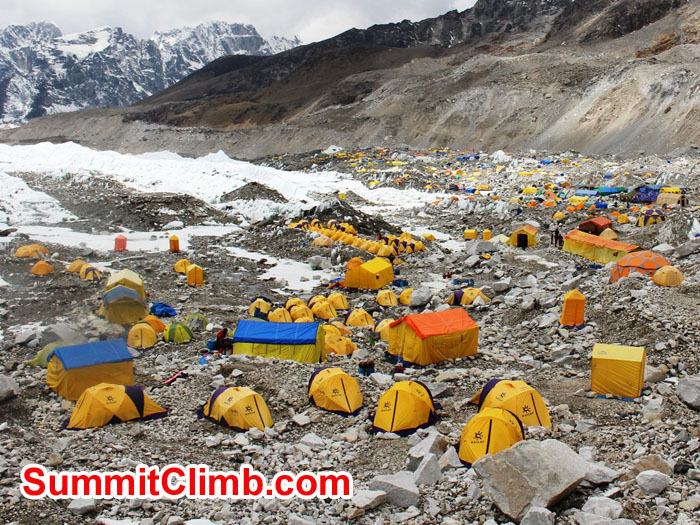 EBC shot taken from close to Icefall. Photo by Sam Chappatte