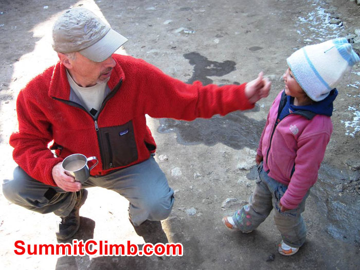 Gary with cute Sherpa girl - fast friends. Photo by Patrick McKnight