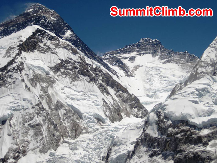 South Col route taken from above Pomori ABC. Photo by Patrick McKnight