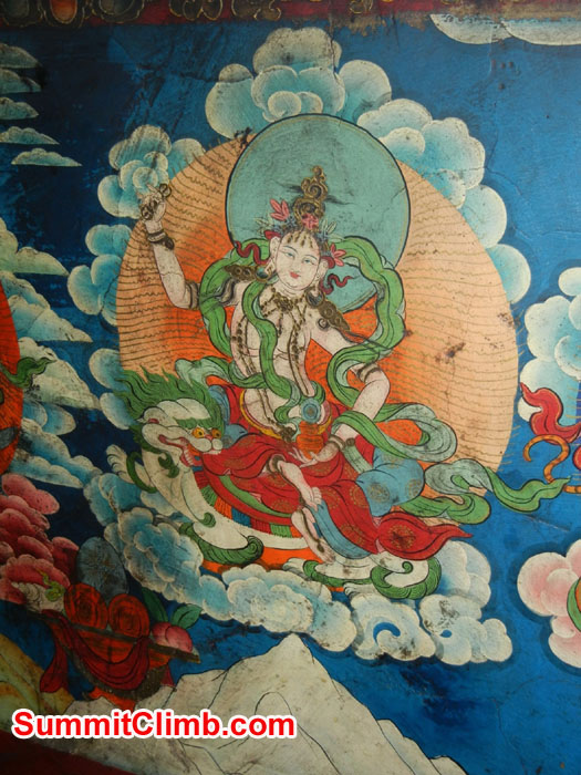 Rock painting at Ancient Rongbuk Monestary of Goddess Chomolungma - Photo Scott patch