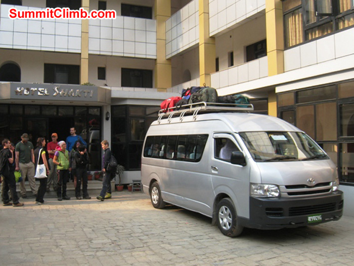 Airport mini van at Shakti Hotel. Scott Smith Photo