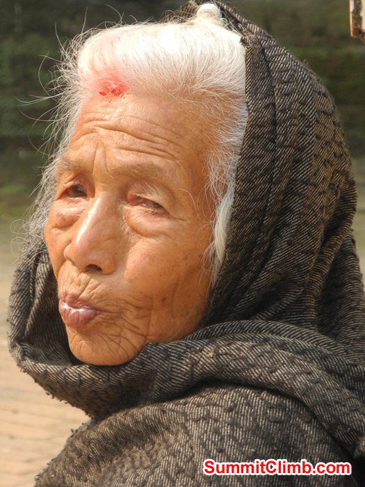 A devotee inside the Monkey Temple in Kathmandu. Violetta Pontinen Photo. A devotee inside the Monkey Temple in Kathmandu. Violetta Pontinen Photo.