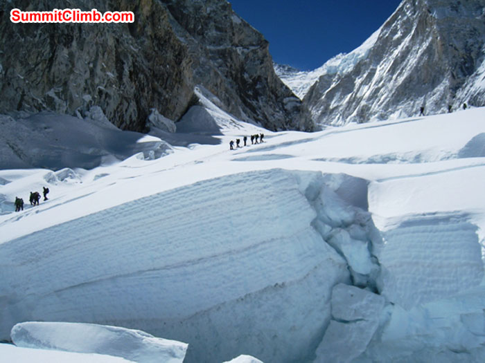 Decending Into Khumbu Icefall, below camp 1. by Scott Smith. Decending Into Khumbu Icefall, below camp 1. by Scott Smith.