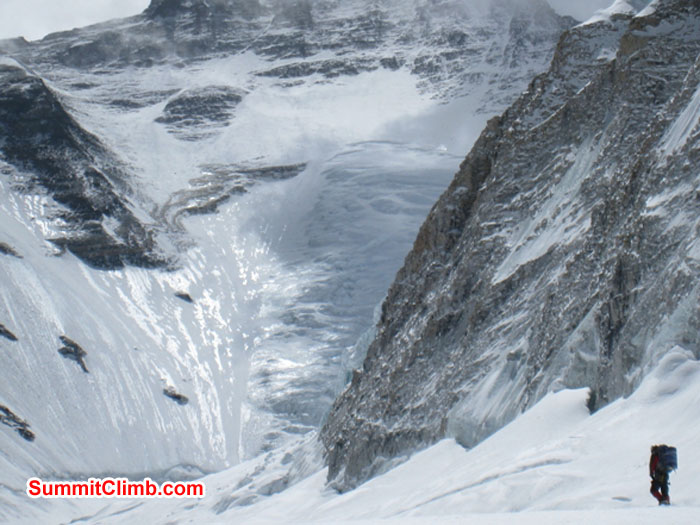 Moving Up Western Cwm with Lhotse Face in the Background. Scott Smith Photo.