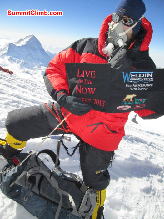 Summit of Everest by Chris Longacre. Photo Chris