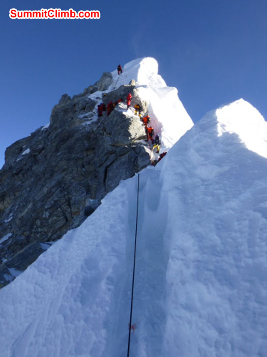 Way to Summit. Famous Hillary Step. Photo Chris Longacre Way to Summit. Famous Hillary Step. Photo Chris Longacre