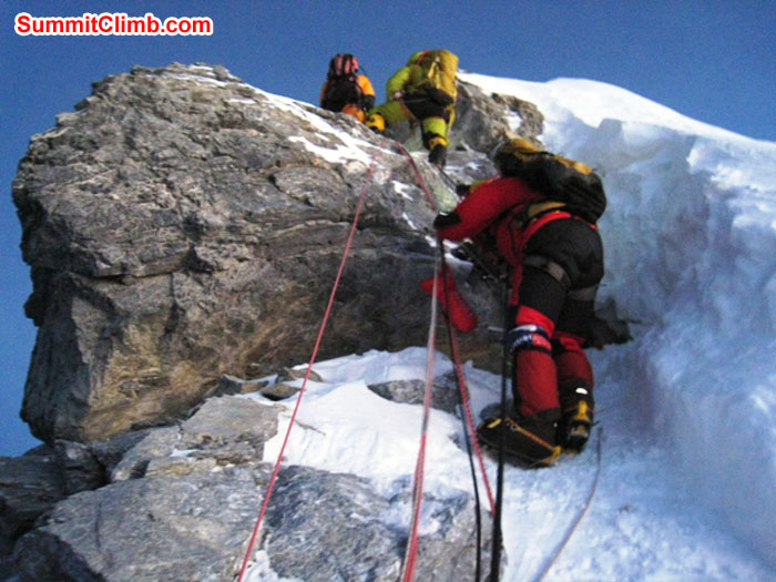 On the Hillary Step. Scott Smith Photo.