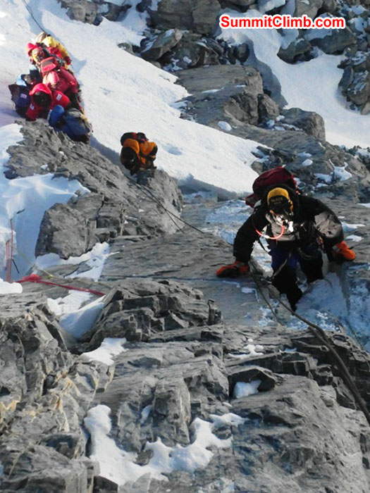 Team climbing the Hillary Step. Monika Witkowska Photo.JPG