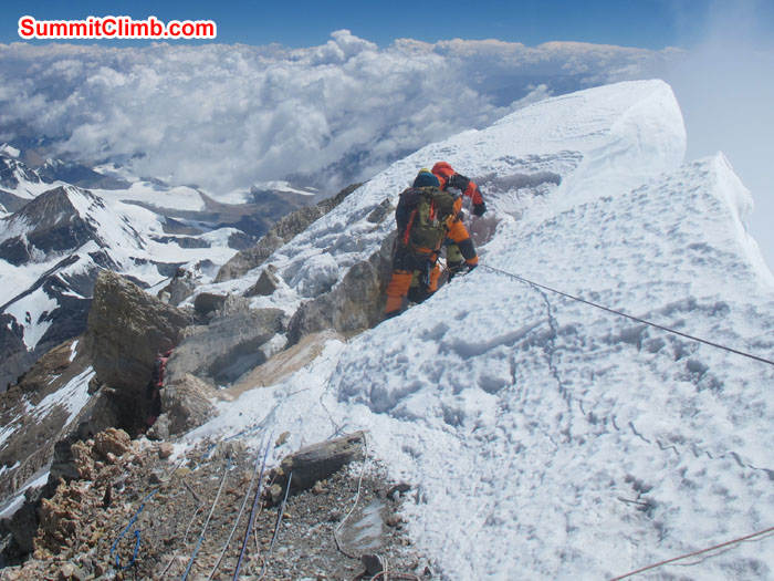 Climbing up to Camp 2. Photo Chris Bailley Climbing up to Camp 2. Photo Chris Bailley