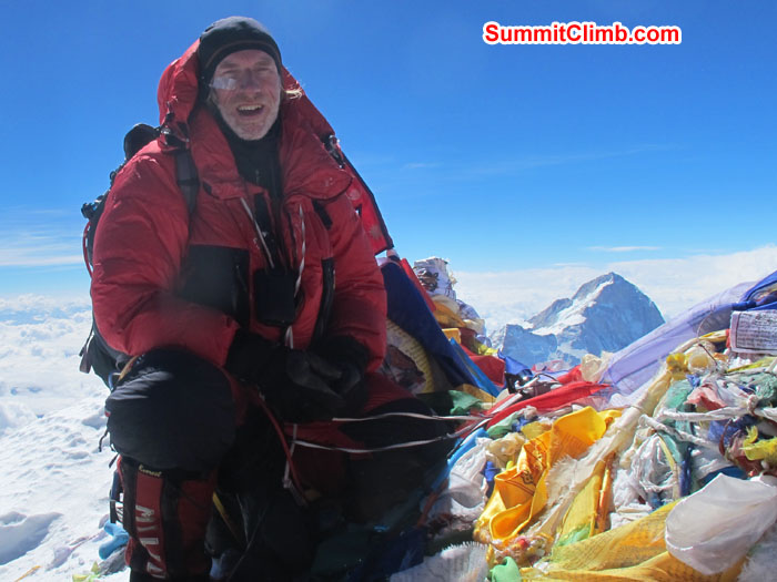 David at summit of Everest. Photo Chris Bailley David at summit of Everest. Photo Chris Bailley