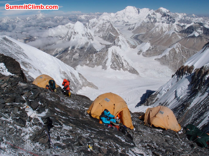 Members resting at Camp 2