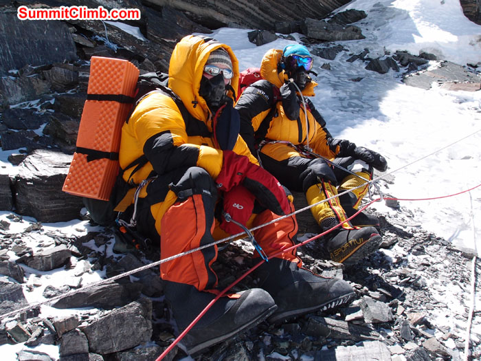 Above Camp 2 near to Camp 3 where you don’t using crampon because of too much rocks. Photo Martin