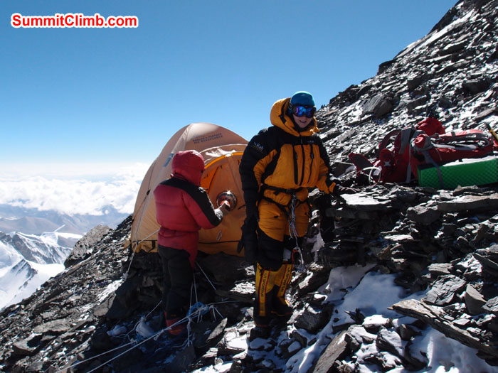 Rikke at Camp 3. Photo Martin.
