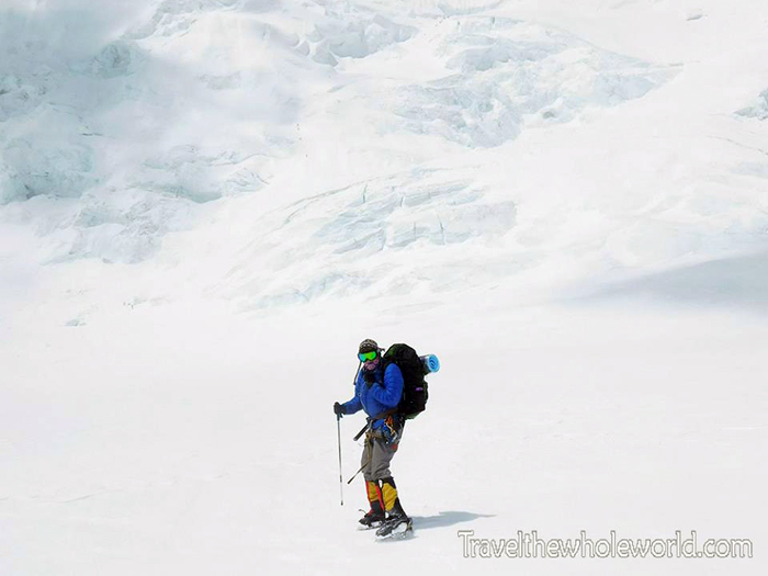 End of the hike from ABC and the beginning of the climb up the North Col