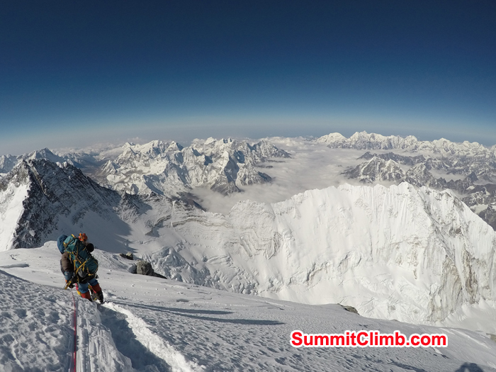 Going down after summit