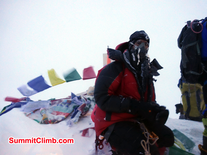 Hubert Klaus at the summit of Everest from North side. Photo Hubert Klaus