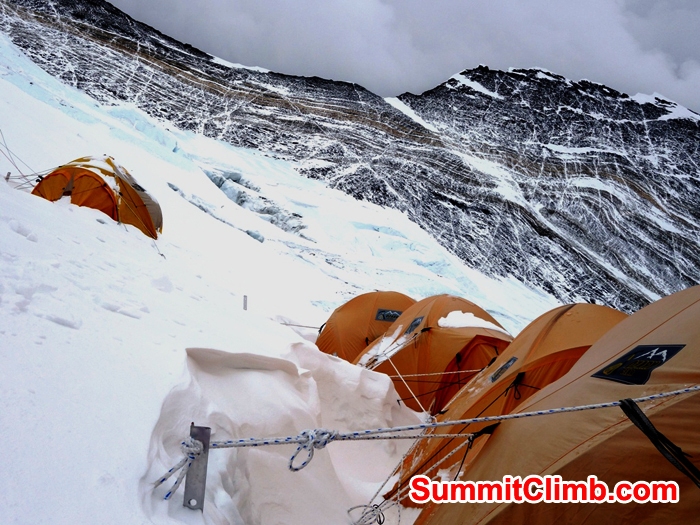 In Camp 3 looking toward Nuptse. Franz Ruehrlinger Photo