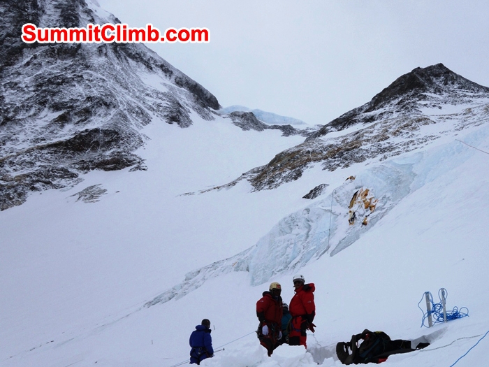 Looking from camp 3 up the Geneva Spur to South Col. Franz Ruehrlinger Photo